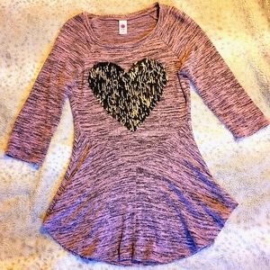 Girls 3/4 Sleeve Sequin Shirt